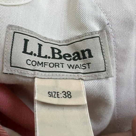 L L Bean Cotton Comfort Stretch Waist Shorts Flat Front Men's Sz 38 Salmon - Picture 2 of 10